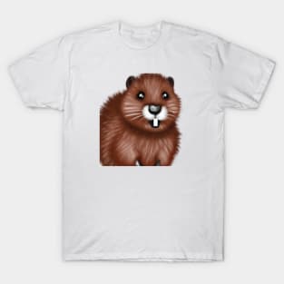 Cute Beaver Drawing T-Shirt